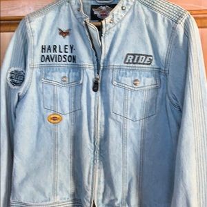 Faded wash denim jacket, Large.